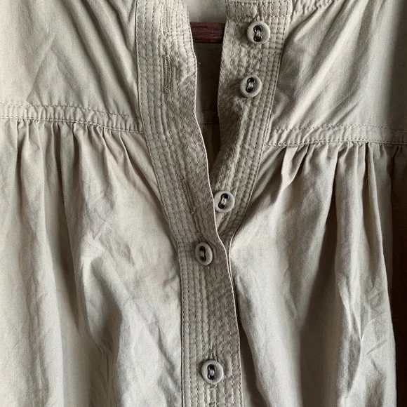 Ulla Johnson Tan Button-Up Minnie Peplum Blouse - Picture 3 of 12
